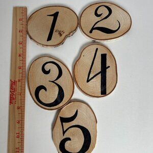 Lot‎ Of 5 Reclaimed Birch Table Numbers Wedding Party Handmade Rustic Recycle